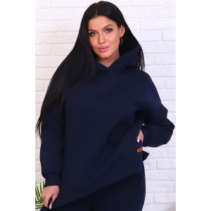 Толстовка женская №4485 футер 3-х нитка с начесом (последний размер) синий 52 Толстовка женская №4485 футер 3-х нитка с начесом (последний размер) синий 52