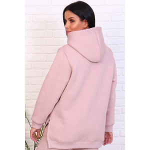 Толстовка женская №4485 футер 3-х нитка с начесом (последний размер) пудра 50,52,54