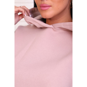 Толстовка женская №4485 футер 3-х нитка с начесом (последний размер) пудра 50,52,54