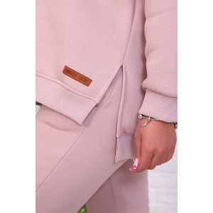 Толстовка женская №4485 футер 3-х нитка с начесом (последний размер) пудра 50,52,54