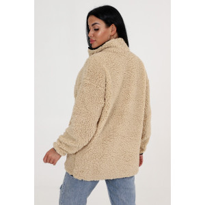 Толстовка женская №24779 шерпа (последний размер) коричневый 48