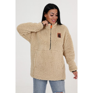 Толстовка женская №24779 шерпа (последний размер) коричневый 48