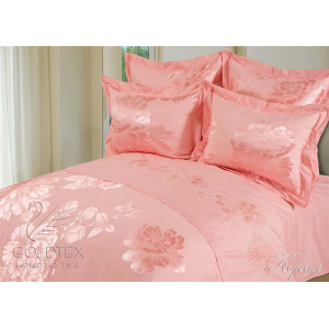 Постельное белье жаккард DeLuxe "Корал" с вышивкой (последний размер) Евро