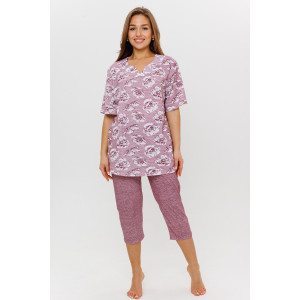 Пижама женская 1948 кулирка (последний размер) бордовый 52