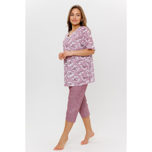 Пижама женская 1948 кулирка (последний размер) бордовый 52