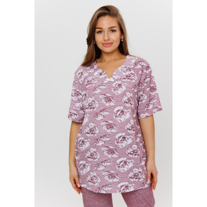 Пижама женская 1948 кулирка (последний размер) бордовый 52