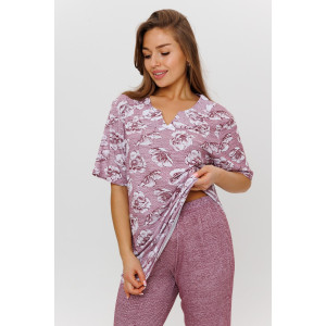 Пижама женская 1948 кулирка (последний размер) бордовый 52