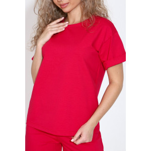 Костюм двойка женский М-891 футер 2-х нитка (последний размер) маджента 44