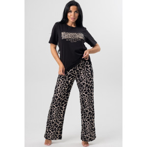 Костюм двойка женский М-948 "Камушки" кулирка (последний размер) черный 50