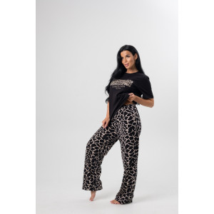 Костюм двойка женский М-948 "Камушки" кулирка (последний размер) черный 50