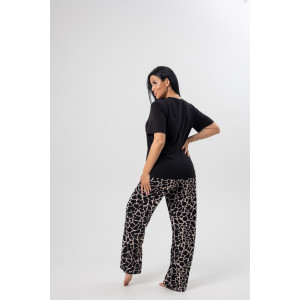 Костюм двойка женский М-948 "Камушки" кулирка (последний размер) черный 50