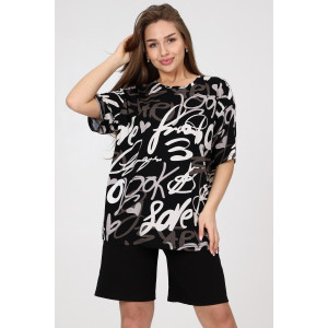 Футболка женская М-939 "Буквы" вискоза (последний размер) 46,52