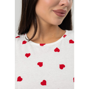 Пижама женская М-941 "Сердечки" кулирка (последний размер) 44