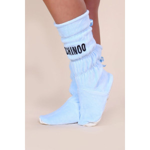 Костюм двойка женский с сапожками 217 "Moschinoo" велюр (последний размер) голубой 42