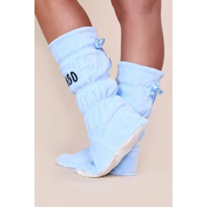 Костюм двойка женский с сапожками 217 "Moschinoo" велюр (последний размер) голубой 42