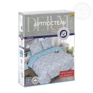 Постельное белье поплин на резинке "Арабеска" (последний размер) 1.5-сп.