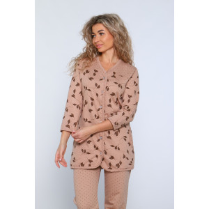 Пижама женская М337 "Уют" футер (последний размер) какао 46
