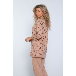 Пижама женская М337 "Уют" футер (последний размер) какао 46