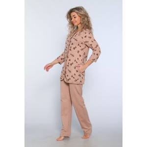 Пижама женская М337 "Уют" футер (последний размер) какао 46