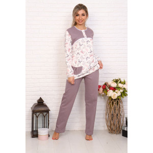 Пижама женская М42 футер (последний размер) кофе низ 50,58