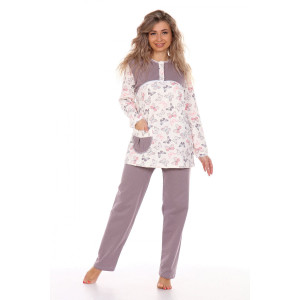 Пижама женская М42 футер (последний размер) кофе низ 50,58