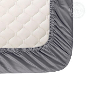 Простыня на резинке сатин "Гламур" графит (последний размер) 180х200