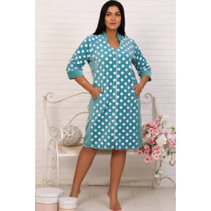 Халат женский №6714 велюр (последний размер) ментол 48,60