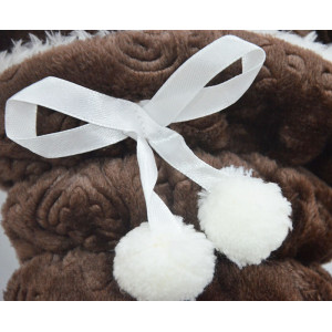 Сапожки домашние с бомбошками С-152 велсофт (последний размер) кофе 41-42 Сапожки домашние с бомбошками С-152 велсофт (последний размер) кофе 41-42