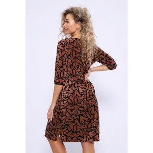 Халат женский №36840 велюр (последний размер) коричневый 54,58