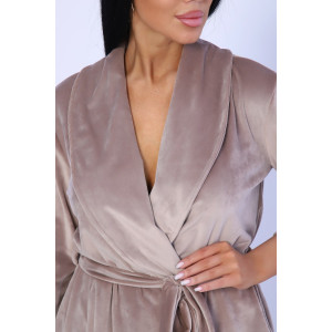 Халат женский №71094 велюр (последний размер) бежевый 52,54