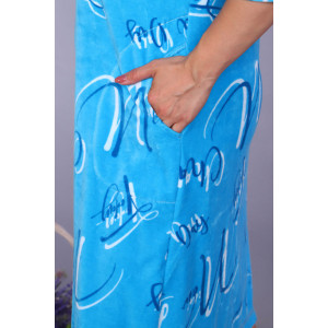 Халат женский №6754 велюр (последний размер) голубой 54 Халат женский №6754 велюр (последний размер) голубой 54