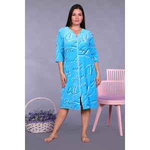 Халат женский №6754 велюр (последний размер) голубой 54 Халат женский №6754 велюр (последний размер) голубой 54