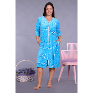 Халат женский №6754 велюр (последний размер) голубой 54 Халат женский №6754 велюр (последний размер) голубой 54