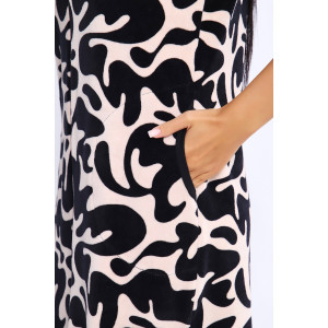 Халат женский №36844 велюр (последний размер) молочный 52