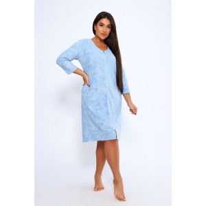 Халат женский №83713 махра (последний размер) голубой 50 Халат женский №83713 махра (последний размер) голубой 50