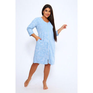 Халат женский №83713 махра (последний размер) голубой 50 Халат женский №83713 махра (последний размер) голубой 50