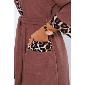 Халат женский №208 махра (последний размер) молочный шоколад 56