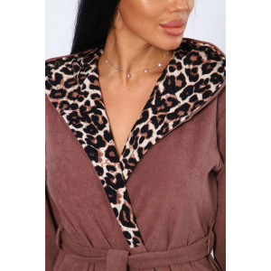 Халат женский №208 махра (последний размер) молочный шоколад 56