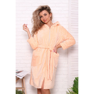 Халат женский №5718 велсофт (последний размер) персиковый 58 Халат женский №5718 велсофт (последний размер) персиковый 58