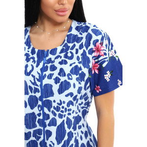 Халат женский ЕХЛ-1050 кулирка (последний размер) синий 62