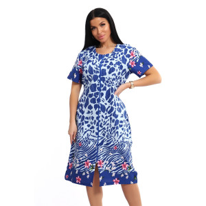 Халат женский ЕХЛ-1050 кулирка (последний размер) синий 62