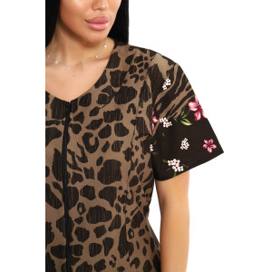 Халат женский ЕХЛ-1050 кулирка (последний размер) коричневый 58