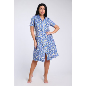 Халат женский №35328 кулирка (последний размер) цветочки на голубом 56 Халат женский №35328 кулирка (последний размер) цветочки на голубом 56