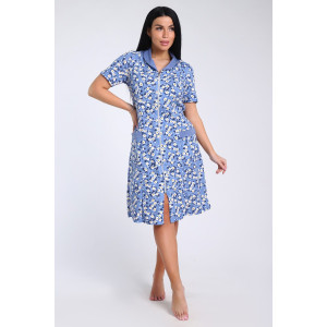 Халат женский №35328 кулирка (последний размер) цветочки на голубом 56 Халат женский №35328 кулирка (последний размер) цветочки на голубом 56