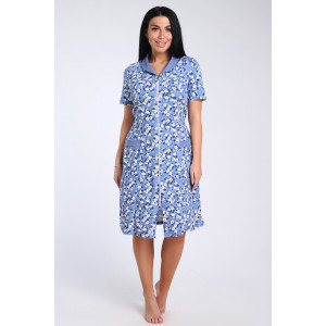 Халат женский №35328 кулирка (последний размер) цветочки на голубом 56 Халат женский №35328 кулирка (последний размер) цветочки на голубом 56