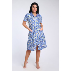 Халат женский №35328 кулирка (последний размер) цветочки на голубом 56 Халат женский №35328 кулирка (последний размер) цветочки на голубом 56