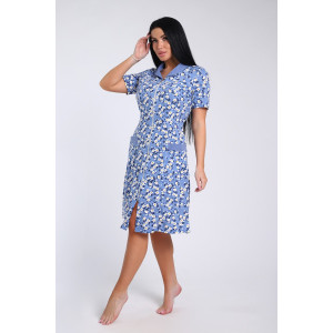 Халат женский №35328 кулирка (последний размер) цветочки на голубом 56 Халат женский №35328 кулирка (последний размер) цветочки на голубом 56