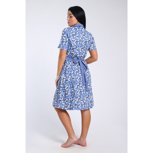 Халат женский №35328 кулирка (последний размер) цветочки на голубом 56 Халат женский №35328 кулирка (последний размер) цветочки на голубом 56