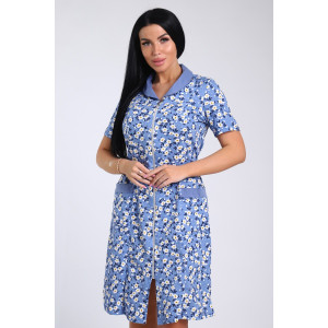 Халат женский №35328 кулирка (последний размер) цветочки на голубом 56 Халат женский №35328 кулирка (последний размер) цветочки на голубом 56