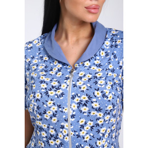 Халат женский №35328 кулирка (последний размер) цветочки на голубом 56 Халат женский №35328 кулирка (последний размер) цветочки на голубом 56